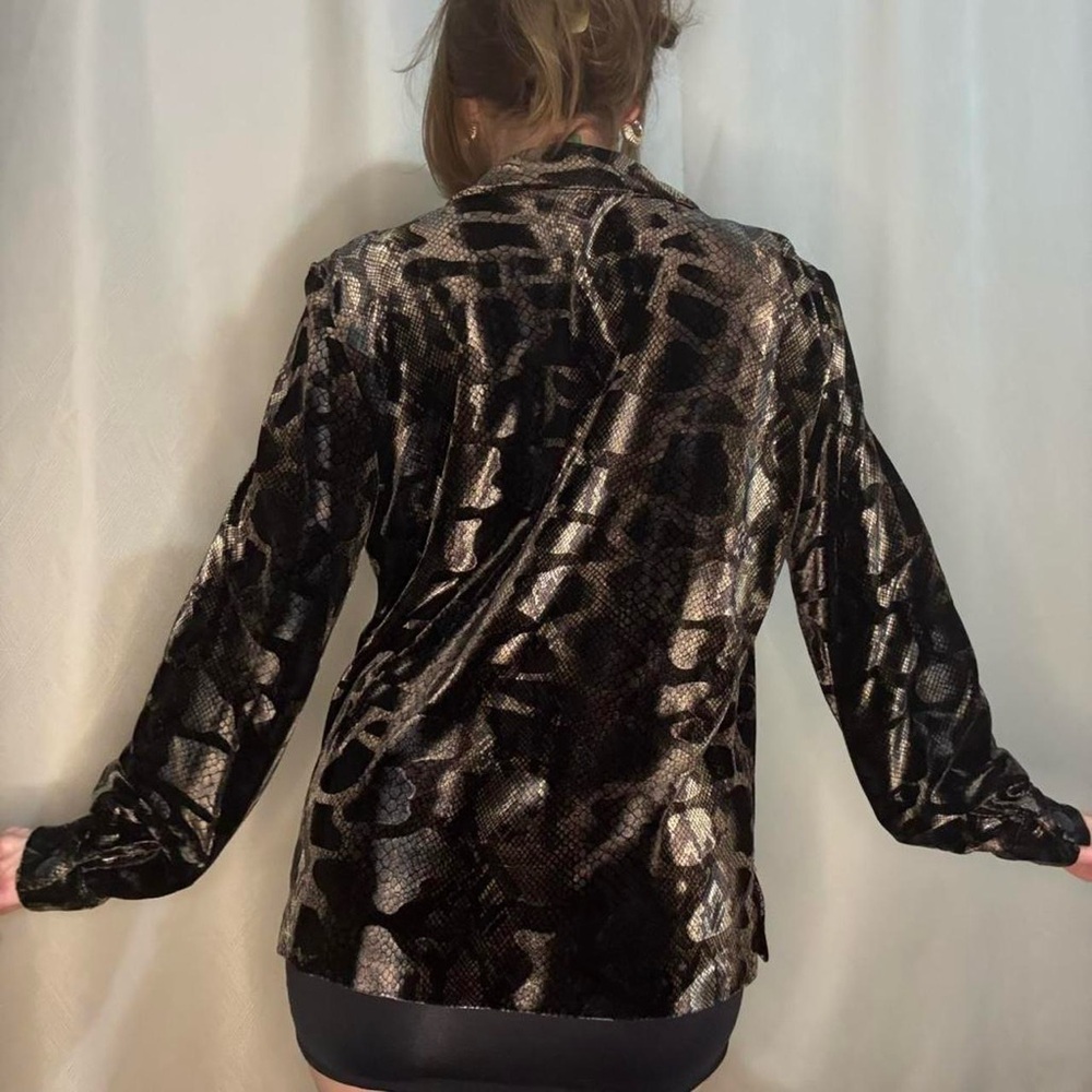 Animal Print Velvet Blouse